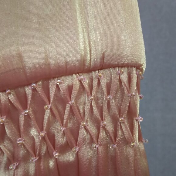 Vintage 80's J.R. Nites Jacket Gold Iridescent Ruched Rhinestone | Sz 12P - Picture 6 of 9